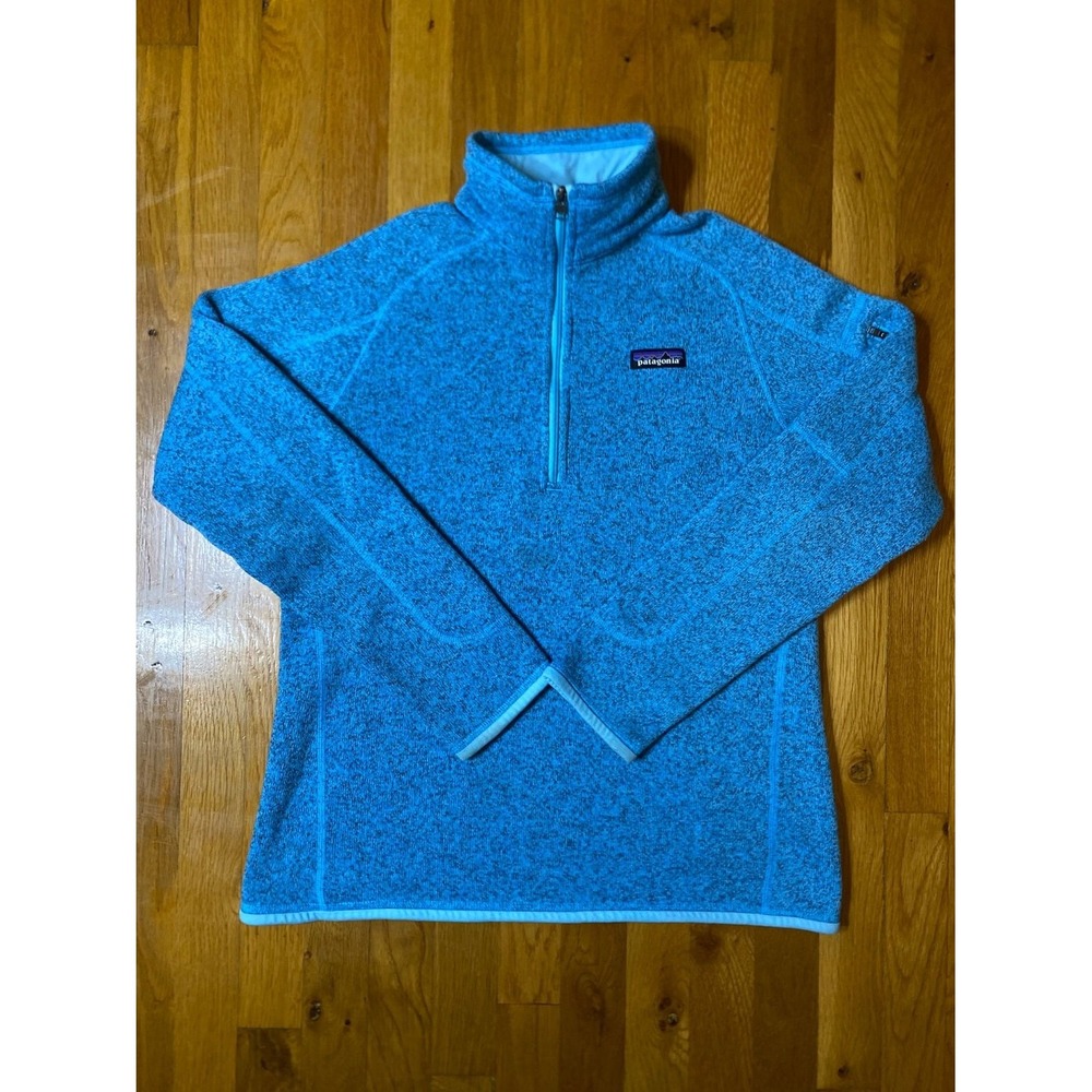 Patagonia Better Sweater 1/4 Zip Fleece Pullover Women Large Blue Outdoor Hiking